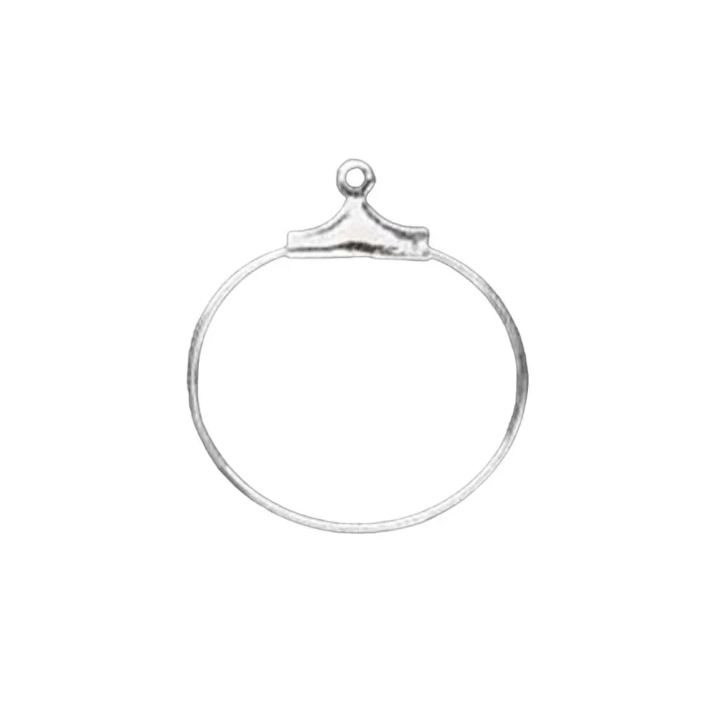 10 Silver Metal Earring Beading Hoops 20mm Add a Bead Finding